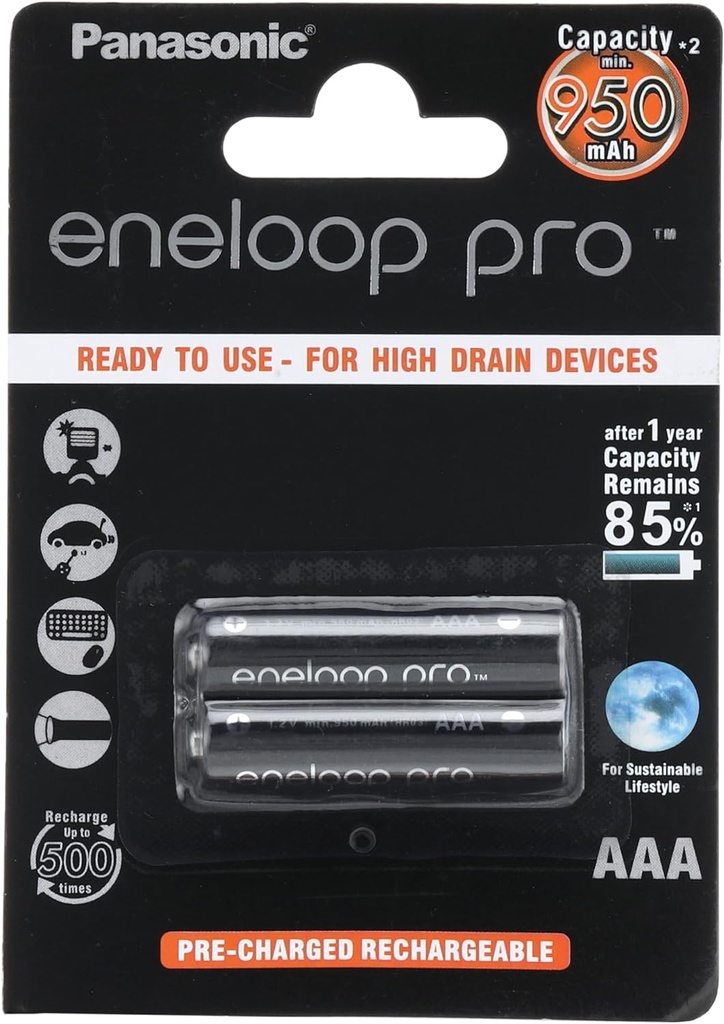 Panasonic AAA Eneloop ProRechareable Batteries - 2pcs