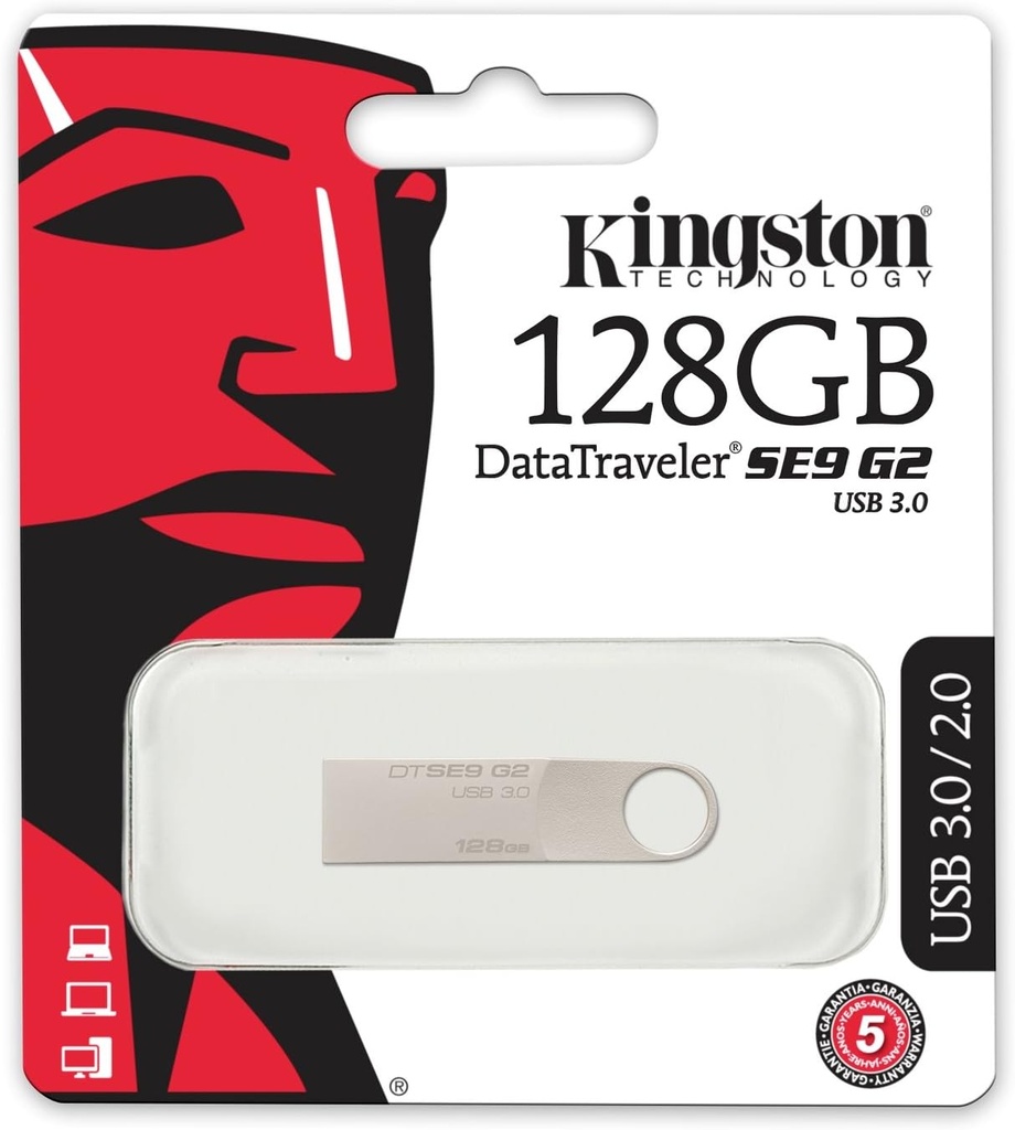 Kingston 128GB USB 3.0 Flash Disk, Steel - DTSE9G2 copy