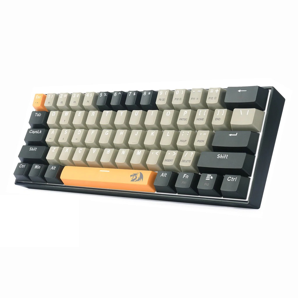 REDRAGON K606 LAKSHMI White LED 60% Gaming Mechanical Keyboard – Blue Switches (ORANGE, GREY & BLACK)