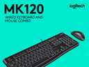 KB626: Logitech® Wired Desktop Keyboard 
Mouse MK120 Balck PN-920-002546