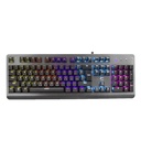 White Shark Gaming Keyboard Metal/Plastic Rainbow LED 9 Modes Mechanical Blue Switch 104 Keys - Silver