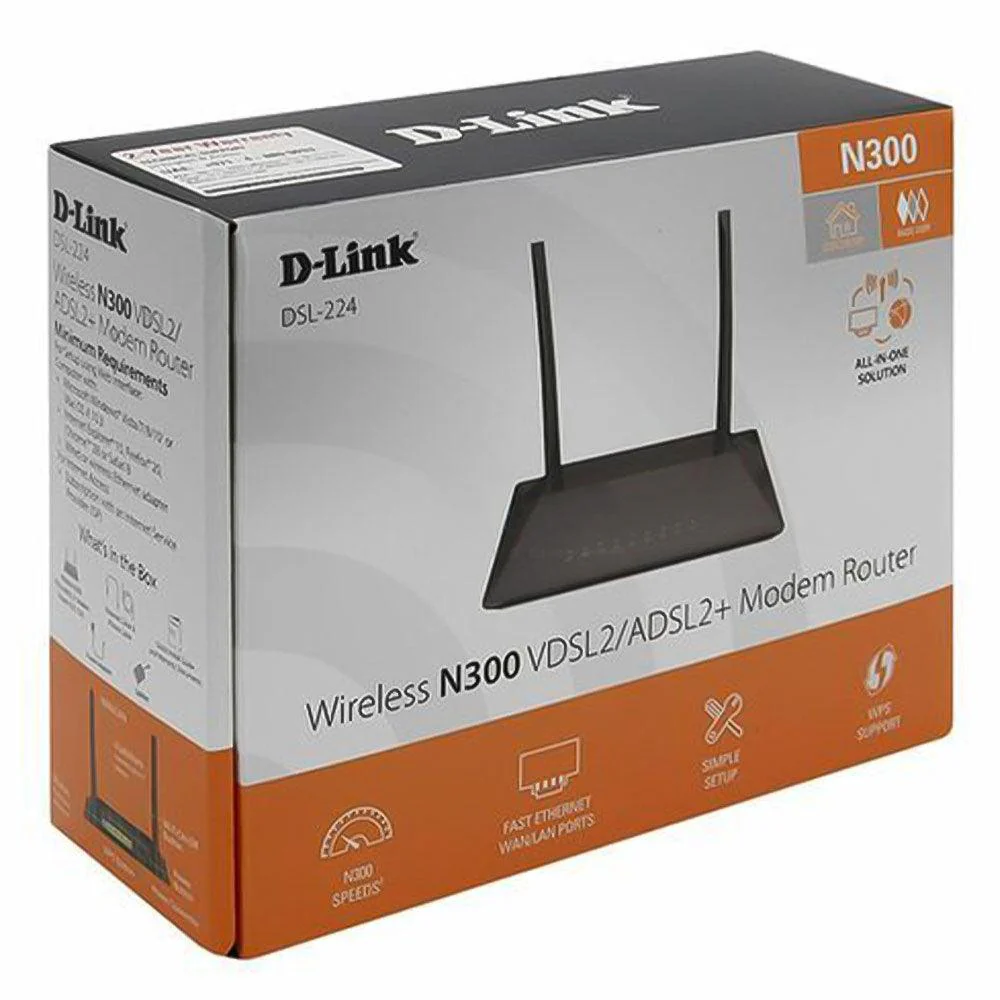 D-Link DSL-224 Wireless N ADSL/VDSL2 Wi-Fi Router