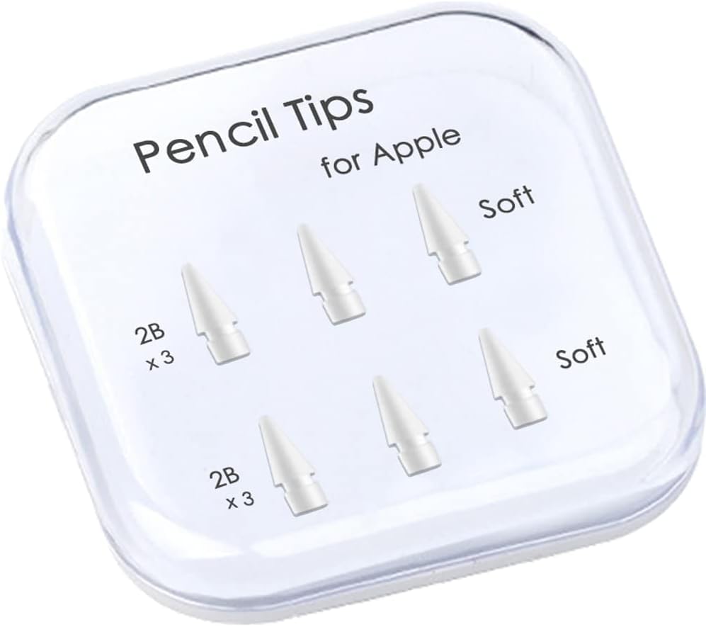 Double Soft Pencil Tips - for Apple Pencil 1st Gen & 2nd Generation iPad Pen Nibs & Crayon Pencil Tip (White)