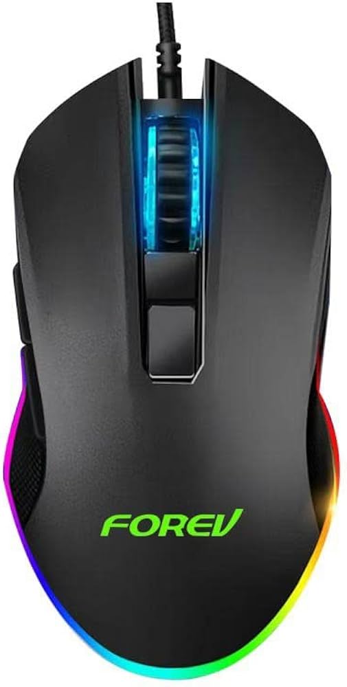 Forev FV-Q7 Wired Gaming Mouse for Laptop, Black  (نسخة)