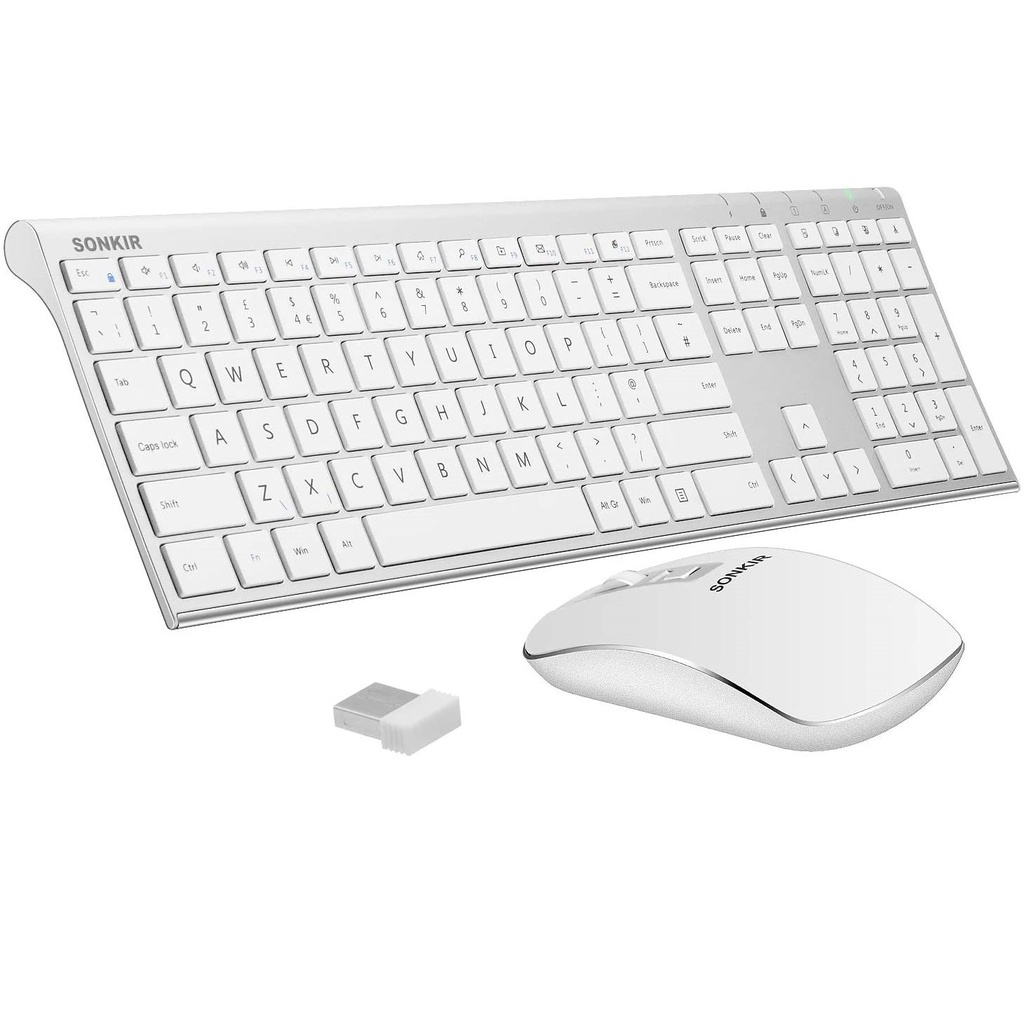 Kolaura Ultra Thin Rechargeable Wireless Keyboard White kl02