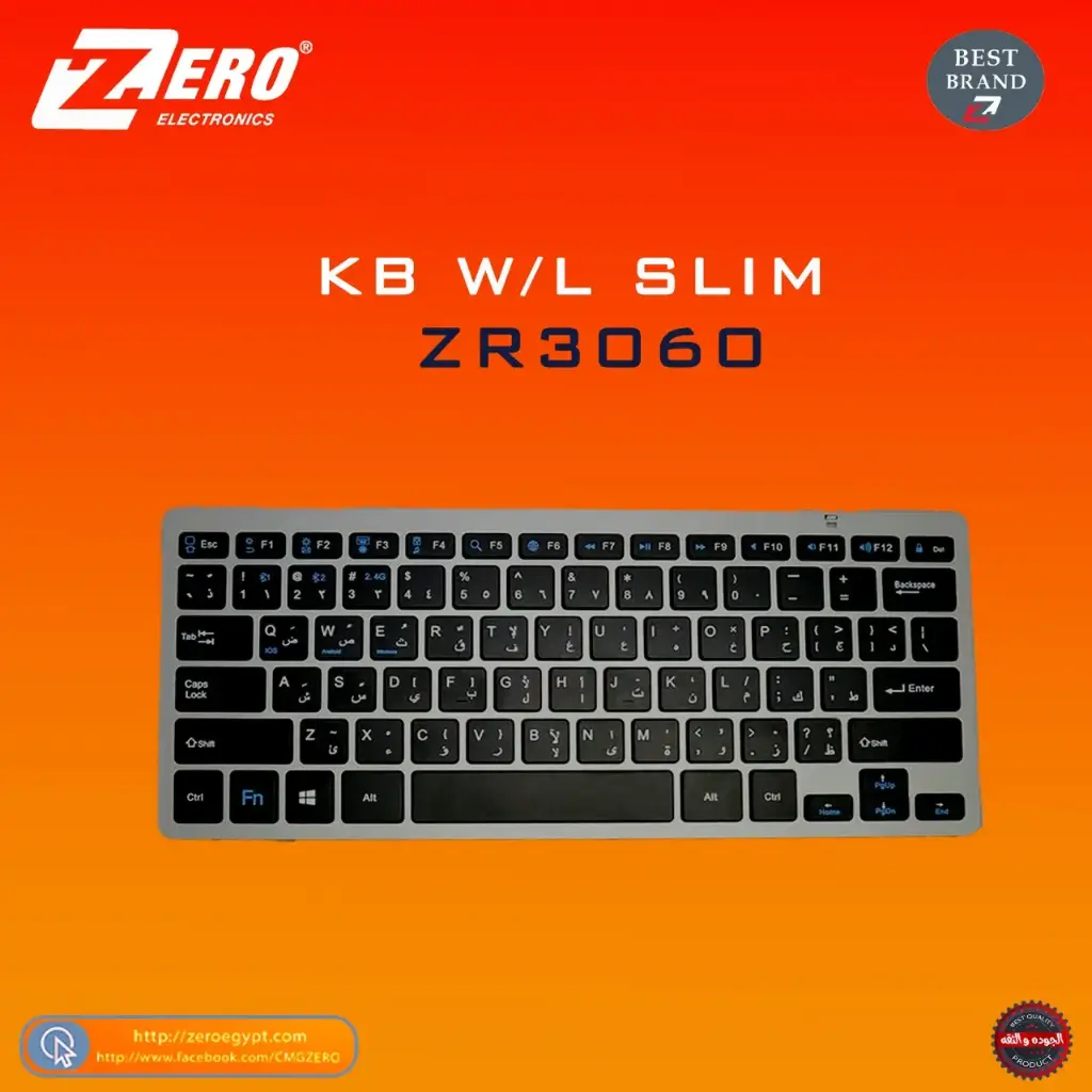 ZR-3060 mini keyboard works on Android and IOS system and supports Bluetooth function