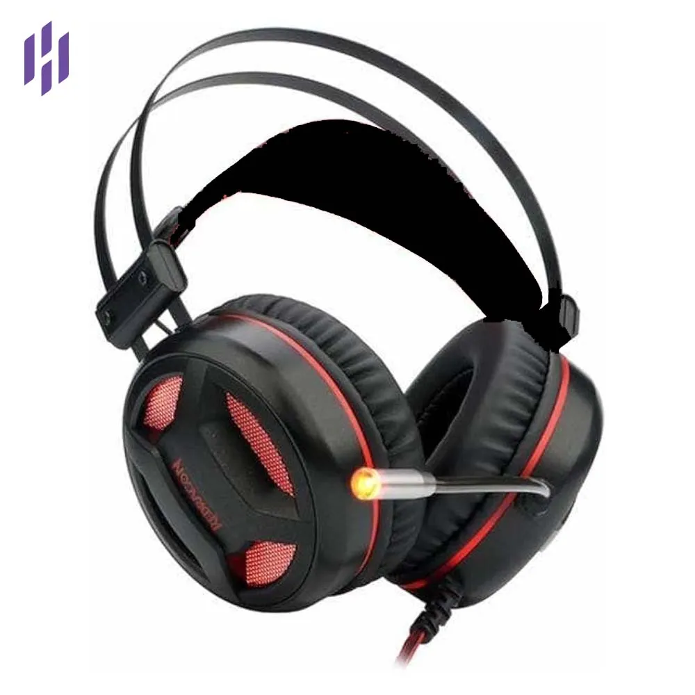 Wired gaming headset , stereo headphone with red LED light for pc and laptop with 3.5mm port