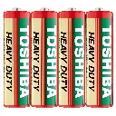 Toshiba R6KG SP-4TGTEG Heavy Duty AA Carbon Zinc Batteries, 1.5 V, 4 Pieces 