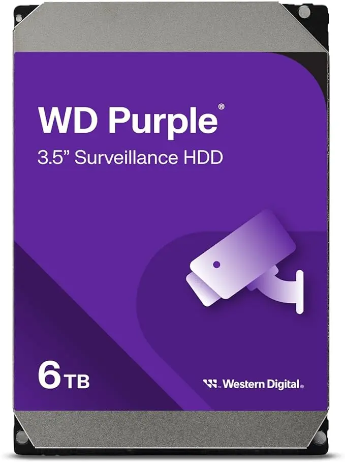 Western Digital WD 6TB Desktop Hard Disk 3.5in (Sata) Purple Surveillance CCTV -WD60PURX 3 year waranty