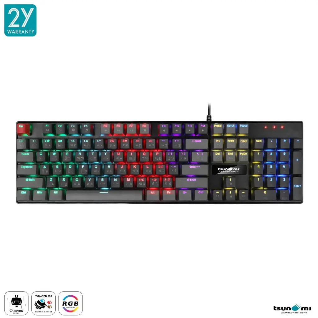 Tsunami Outemu MK-02 Pro 104 Keys 100% Mechanical Gaming Keyboard Blue Switch (Youth Black)