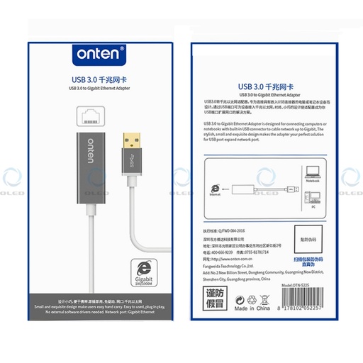 ONTEN FW007 USB HUB + LAN GIGABIT