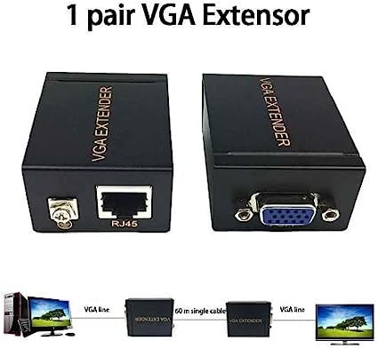 VGa Extender to Ethernet, 2 Pieces, 60 meters - Black