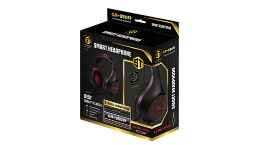 ST-Standard GM-3502G Gaming Stereo Headphone 3.5mm with Mic For PC / Mobile / PS4 / Xbox One / Switch - Green/Black, Wired