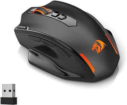 REDRAGON M691 MIST Wireless Gaming Mouse - 4,800 DPI Optical Sensor - Ergonomic Design with Thumb Rest - 3 Side Buttons - Rapid Fire Button