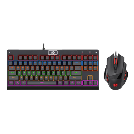 Redragon K568R-BA Gaming Keyboard & Mouse Combo (Rainbow Mechanical Blue Switch M609 3200 DPI)