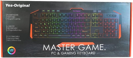 Yes Original GX600 Gaming Keyboard With Rubber Dome Switches - Blac