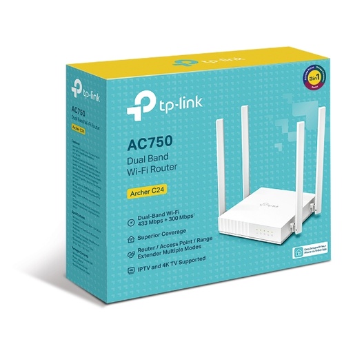 Archer C24
AC750 Dual-Band Wi-Fi Router