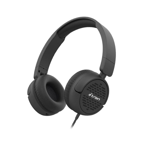 Etrain (HP63B) Wired Stereo Foldable Headphone With MIC 1.5M - Black