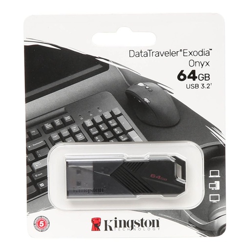 Kingston 64GB DataTraveler Exodia Onyx SuperSpeed+ USB 3.2 (Gen 1) Flash Drive