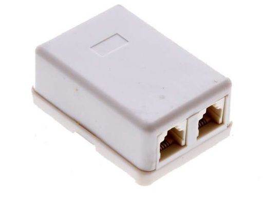 RJ116p4c Double Port Connection Case (Female, Beige) روزته تليفون