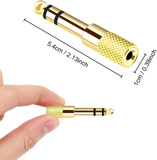 Audio Adapter 6.35mm (1/4 inch) Male to 3.5mm (1/8 inch) Female Headphone Jack