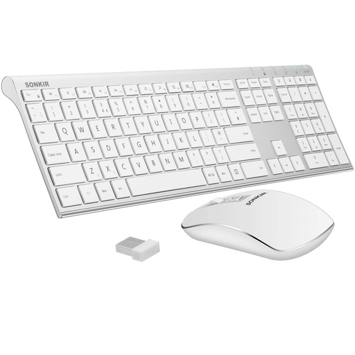 Kolaura Ultra Thin Rechargeable Wireless Keyboard White kl02