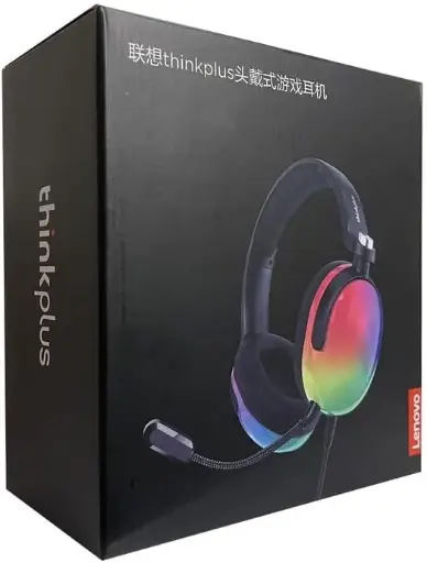 Lenovo G82a RGB 7.1 Virtual Surrounded Gaming Headphone – Dual 50mm Drivers – Noise Reduction mic – In Line Control For PC (ThinkPlus) | Black 