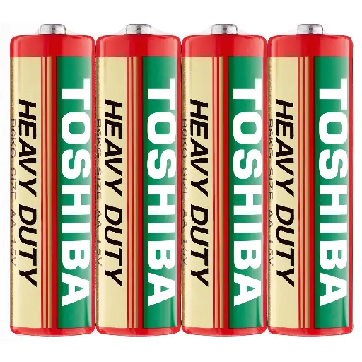 Toshiba R6KG SP-4TGTEG Heavy Duty AA Carbon Zinc Batteries, 1.5 V, 4 Pieces 